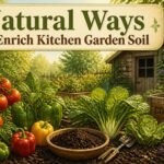A vibrant kitchen garden showing healthy plants and rich soil.